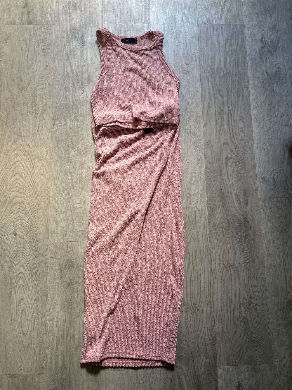 Sleeveless Ribbed Midi Dress in Dusty Rose 2 set